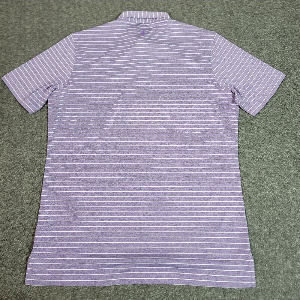 Johnnie-O Newton Mens Golf Polo Shirt Size L Purple Striped JMPO4190 HSU Logo